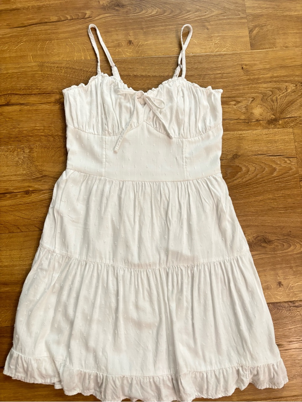 Hollister White Tiered Spaghetti-Strap Sundress